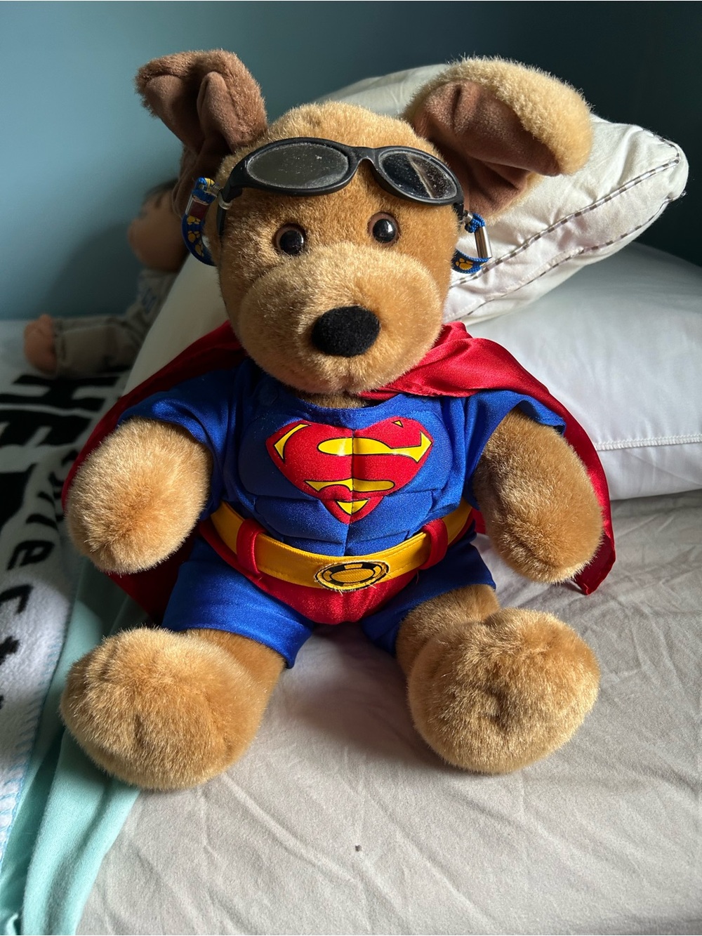 Build a Bear Dog with Superman outfit